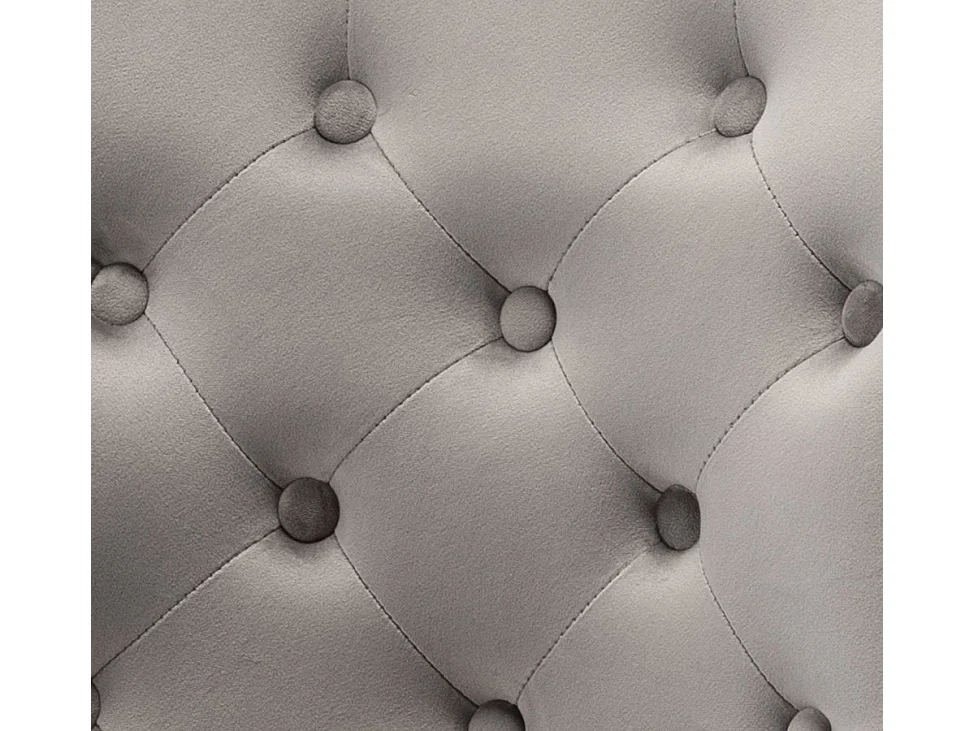 Chaise capitonnée velours avec anneau d'un lion au dos et pieds métal chromé Elena - Lot de 2-Couleur Gris