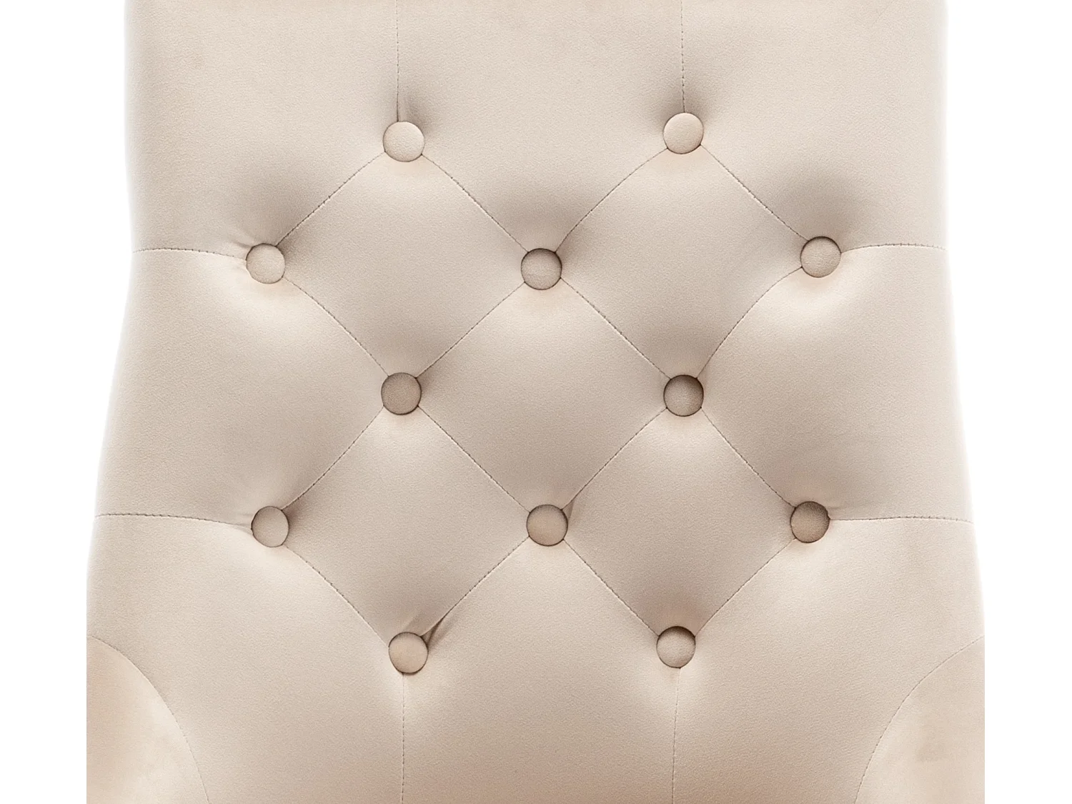 Chaise capitonnée velours avec anneau au dos et pieds métal chromé Royal - Lot de 2-Couleur Beige clair