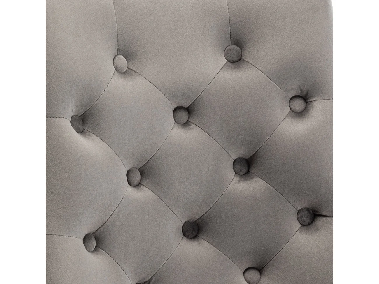 Chaise capitonnée velours avec anneau d'un lion au dos et pieds métal chromé Elena - Lot de 2-Couleur Gris foncé