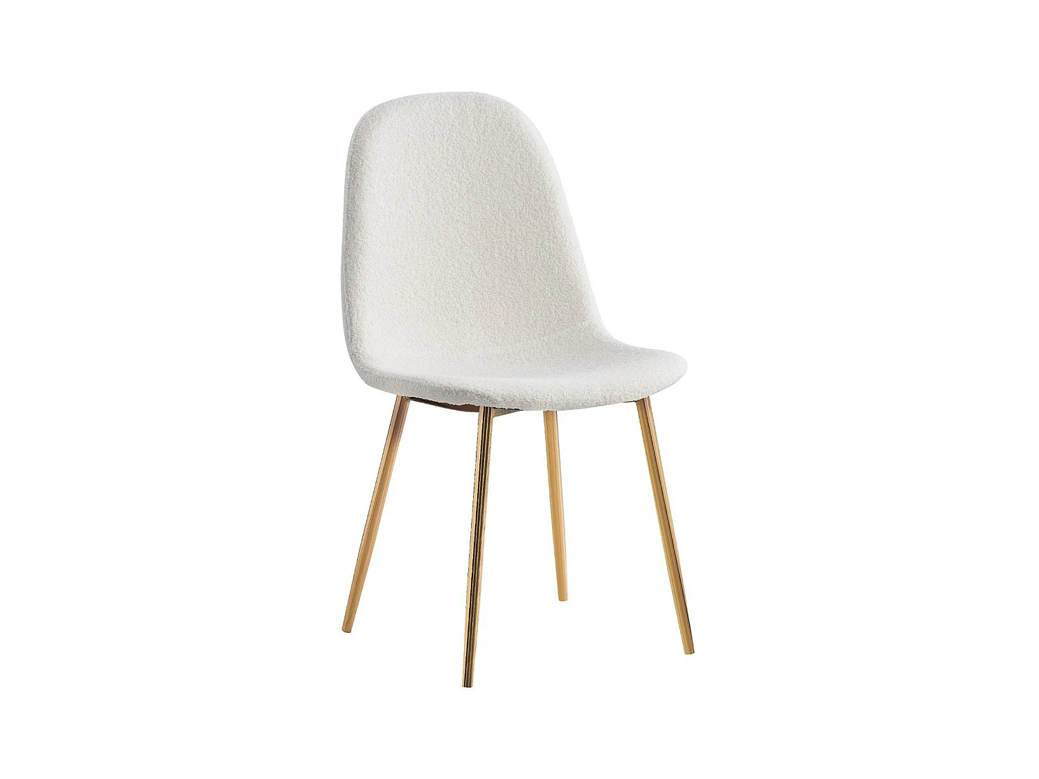 Chaise molettonée beige et pieds acier doré Dony - Lot de 6