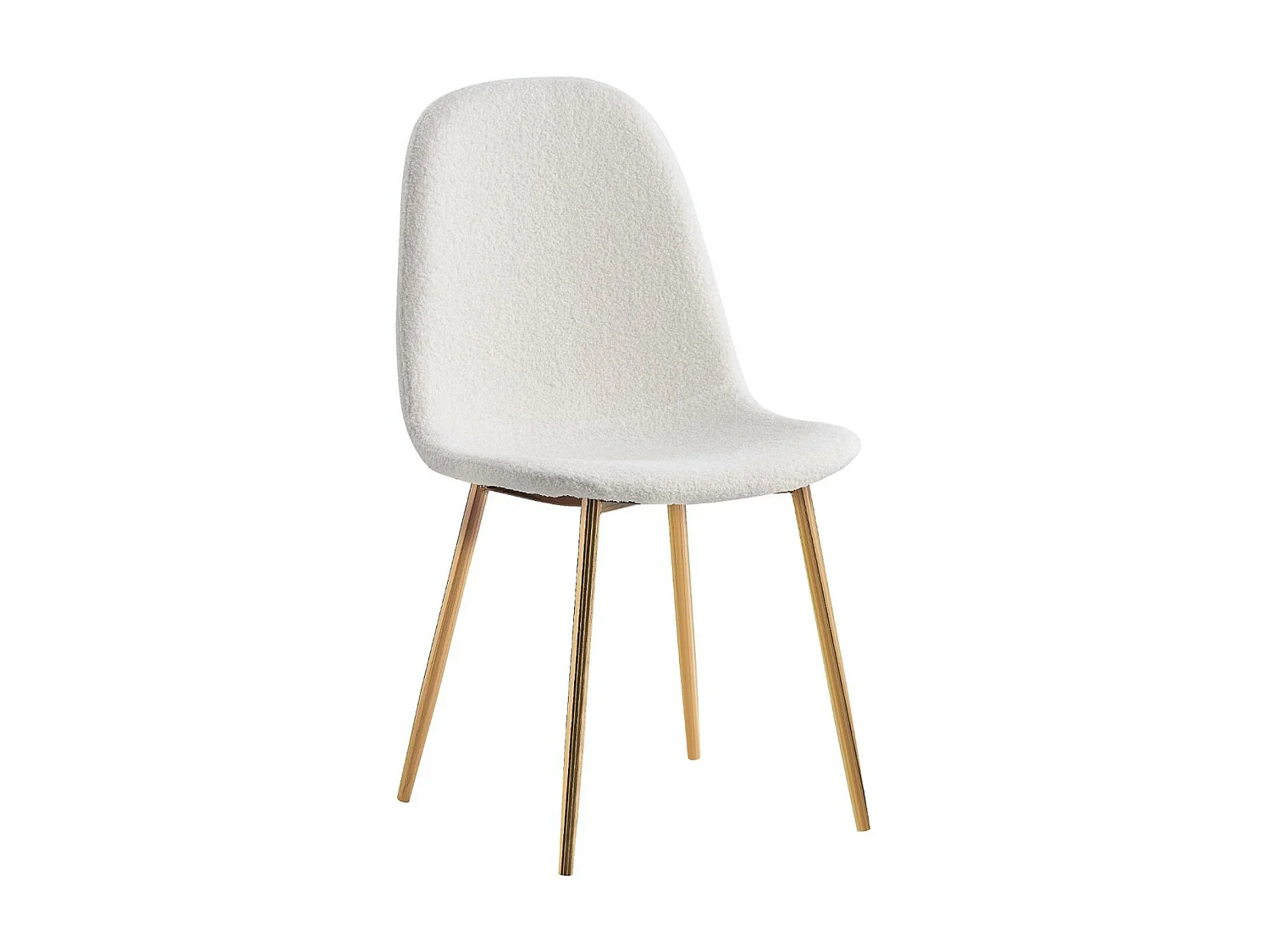 Chaise molettonée beige et pieds acier doré Dony - Lot de 6