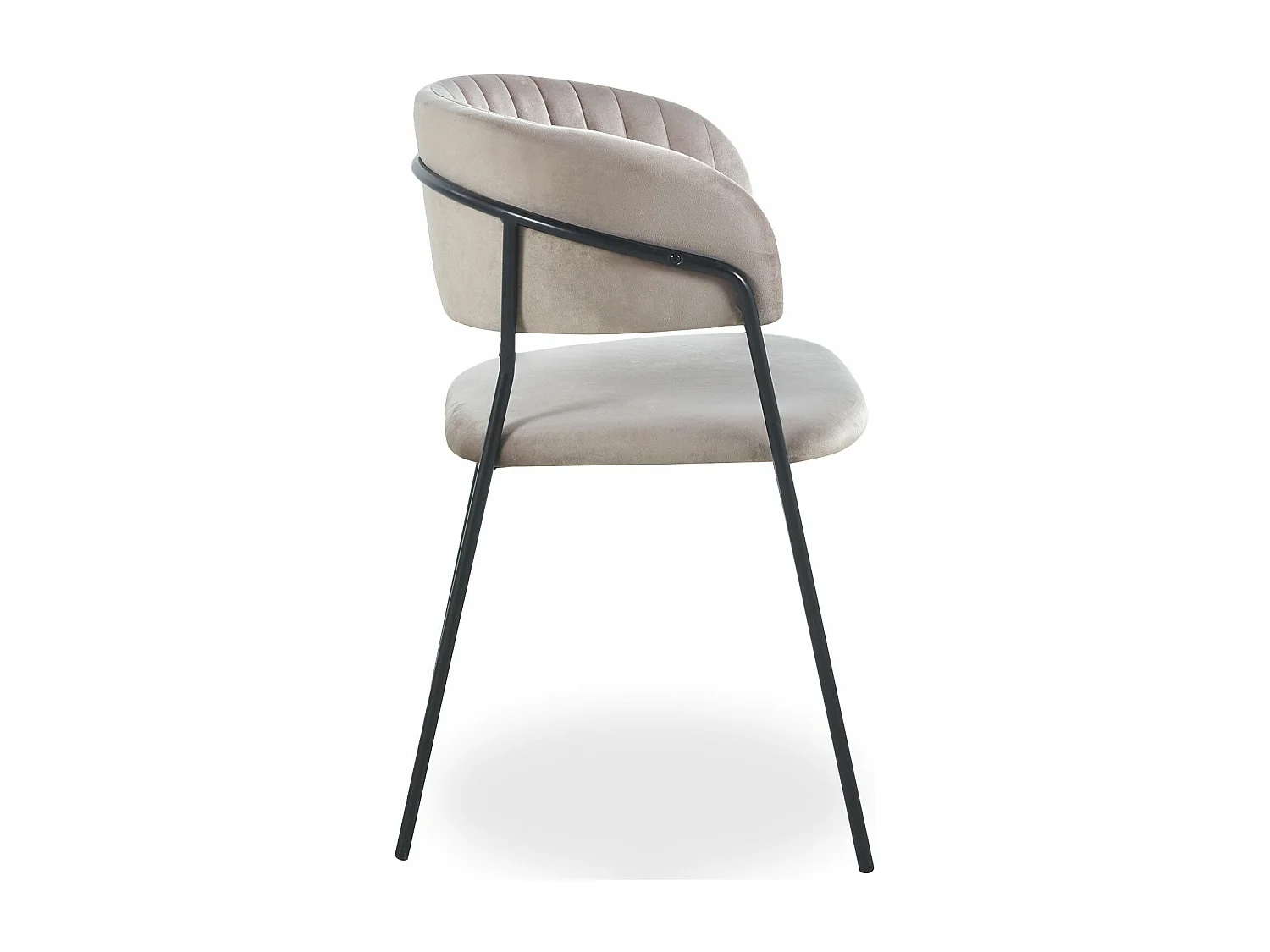 Lot de 4 chaises Tabata Métal Noir et Velours Taupe