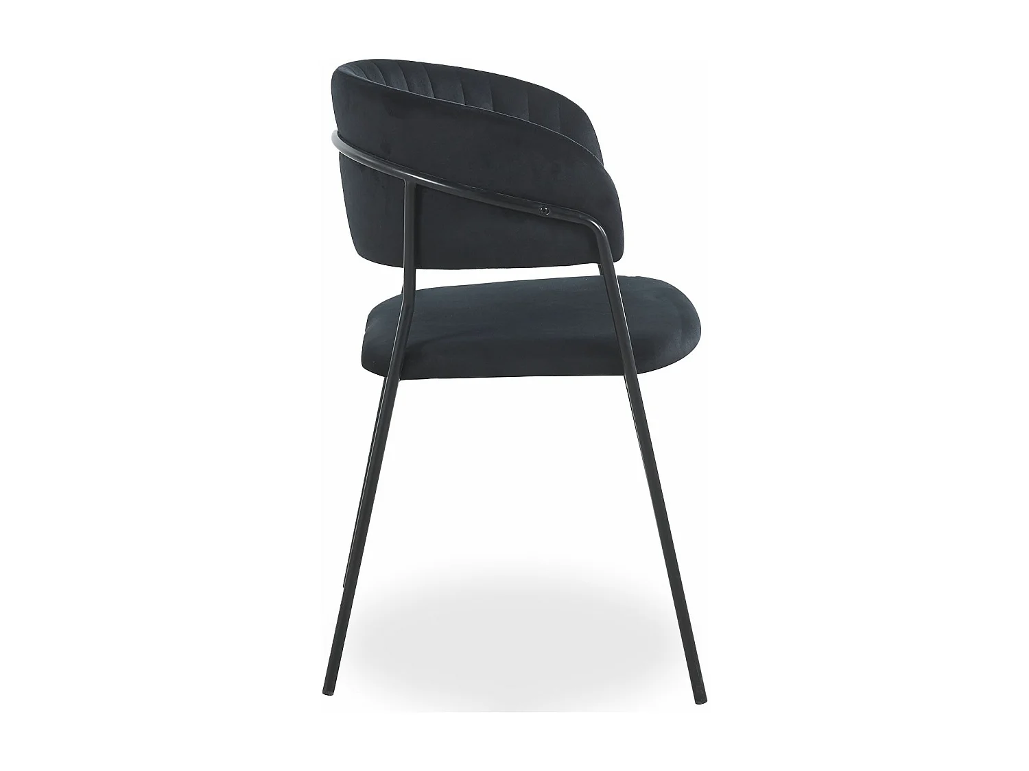 Lot de 4 chaises Tabata Métal Noir et Velours Noir