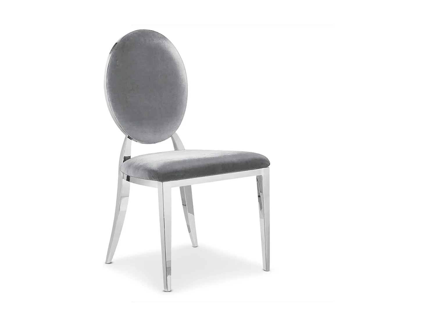 Lot de 8 chaises médaillon Sofia Velours Argent