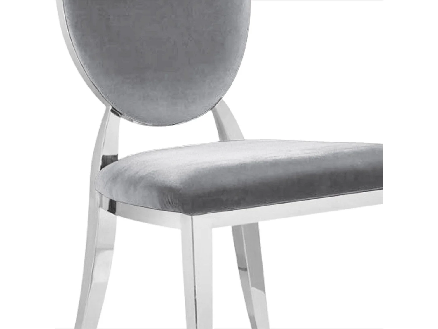 Lot de 8 chaises médaillon Sofia Velours Argent