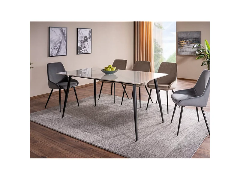 Krzesło tapicerowane COBE VELVET oliwkowe