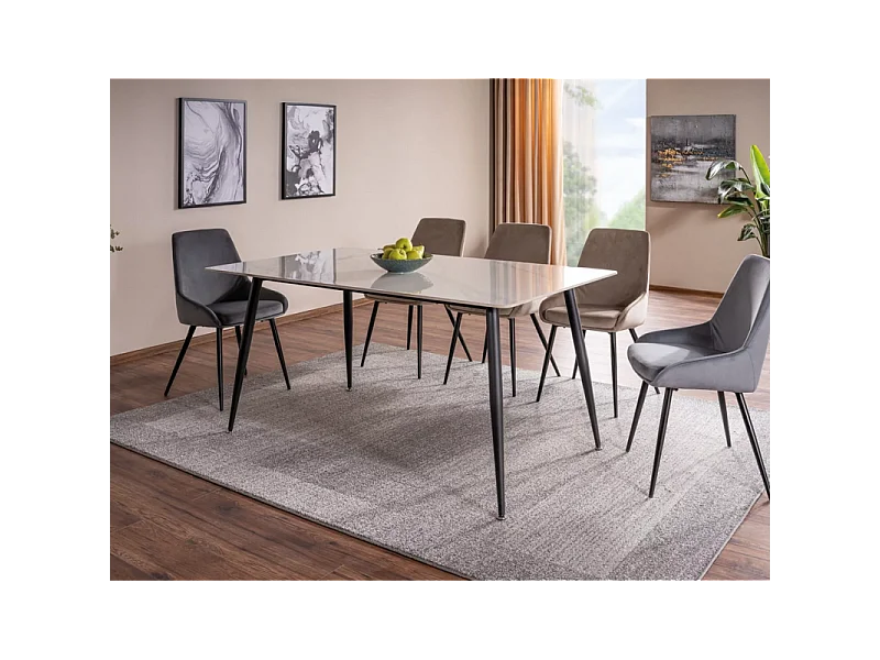 Krzesło tapicerowane COBE VELVET oliwkowe