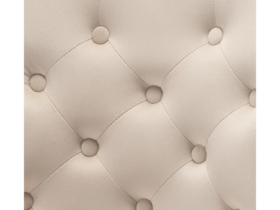 Chaise capitonnée velours avec anneau d'un lion au dos et pieds métal chromé Elena - Lot de 2-Couleur Beige clair