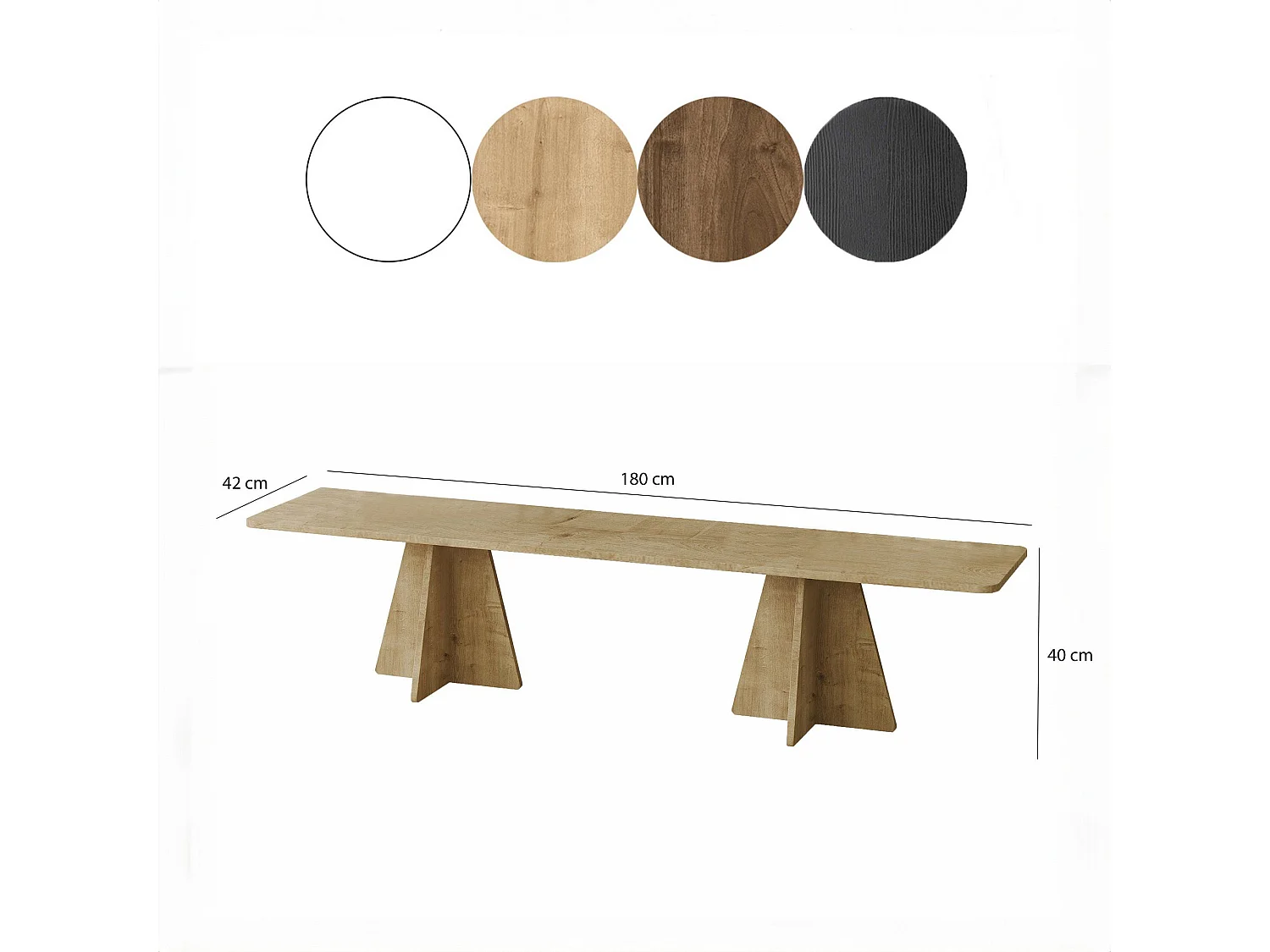 Ensemble meubles de salon moderne Ralio 4 pièces Chêne clair