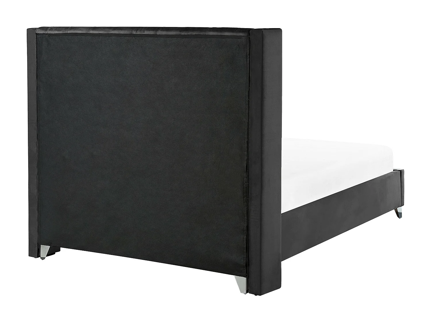 Lit capitonné Chesterfield velours Klouto-Couleur Noir-180x200