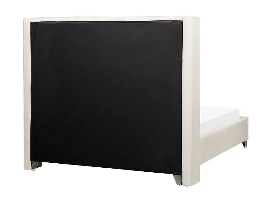 Lit capitonné Chesterfield velours Klouto-Couleur Beige clair-160x200