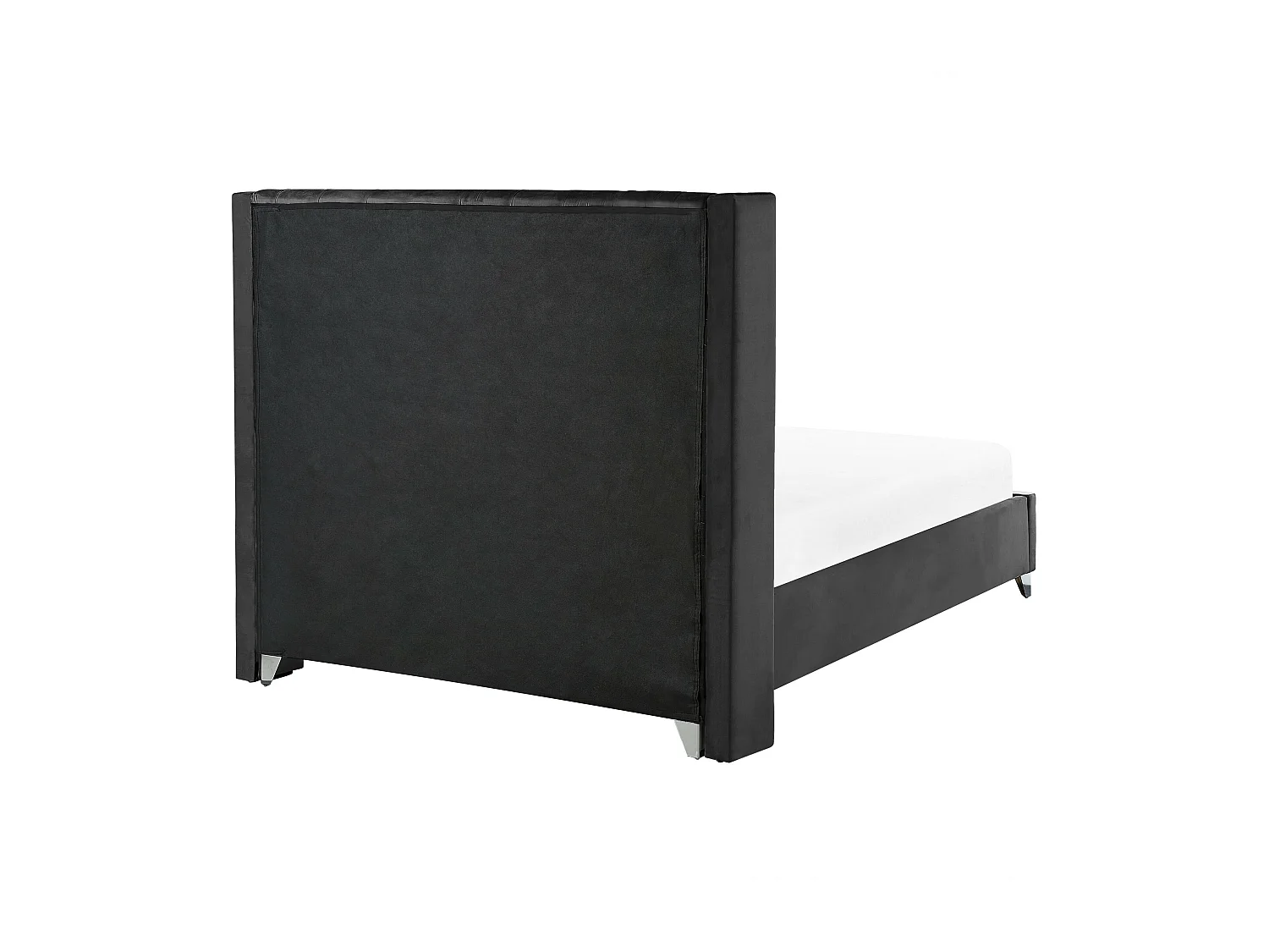 Lit capitonné Chesterfield velours Klouto-Couleur Noir-140x190