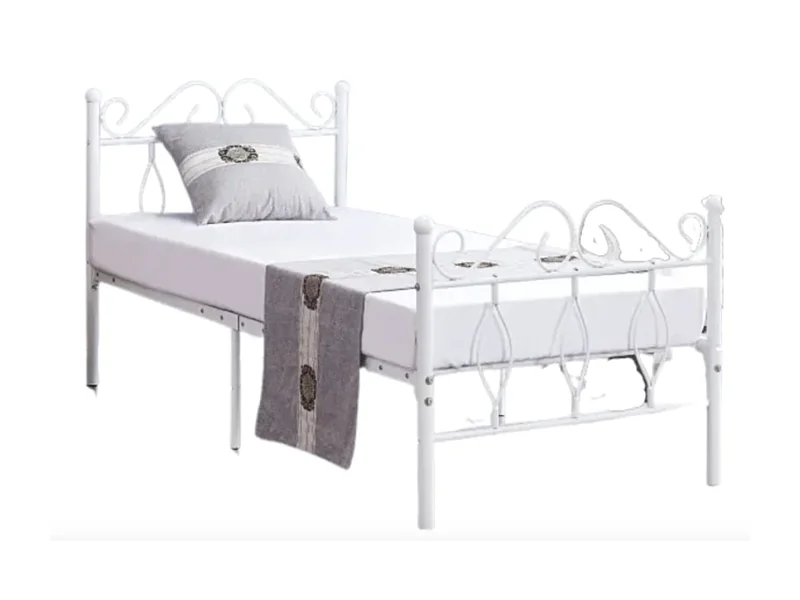 Lit métal Kym-Couleur Blanc-90x190