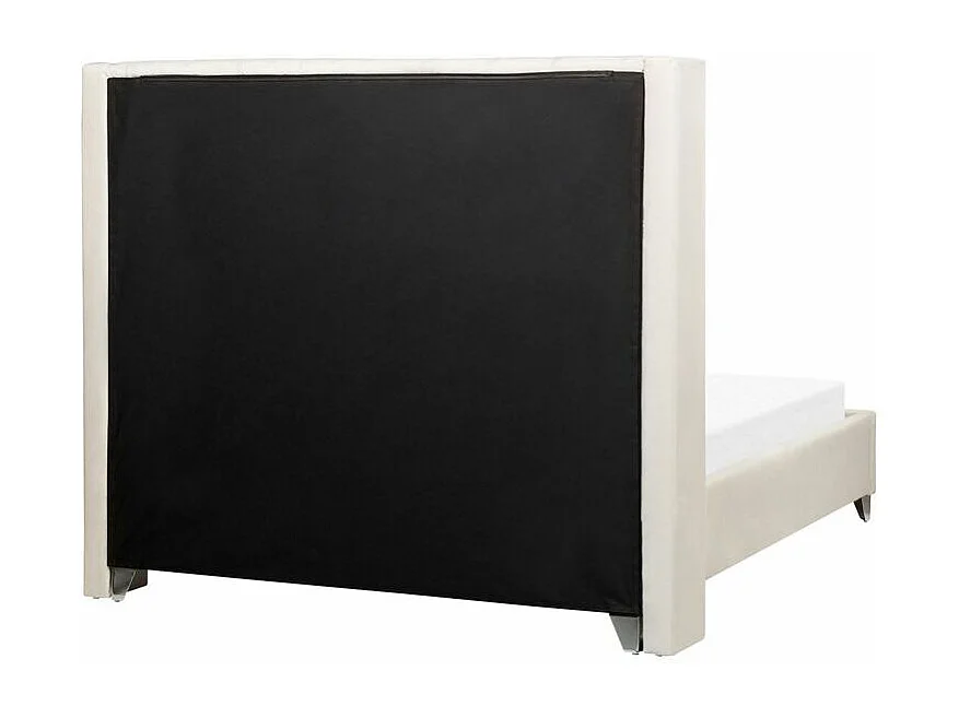 Lit capitonné Chesterfield velours Klouto-Couleur Beige clair-180x200