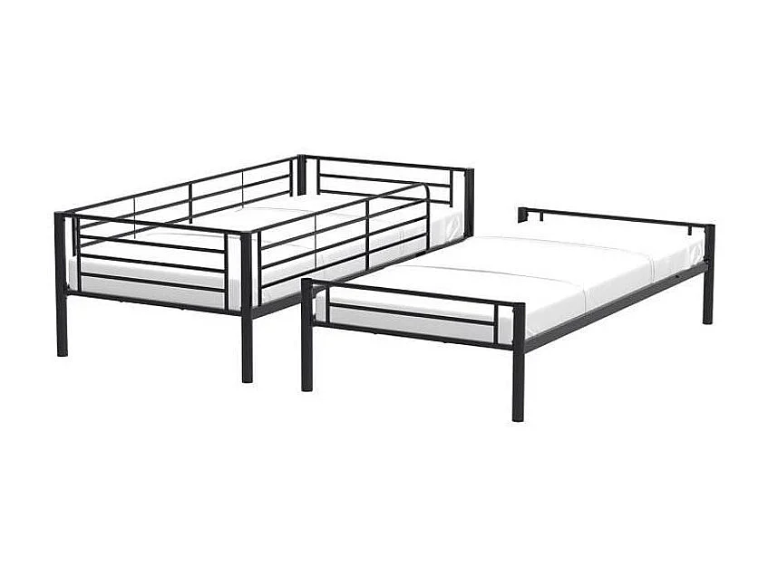 Lit superposé séparable métal 90x190 Aliza-Couleur Noir