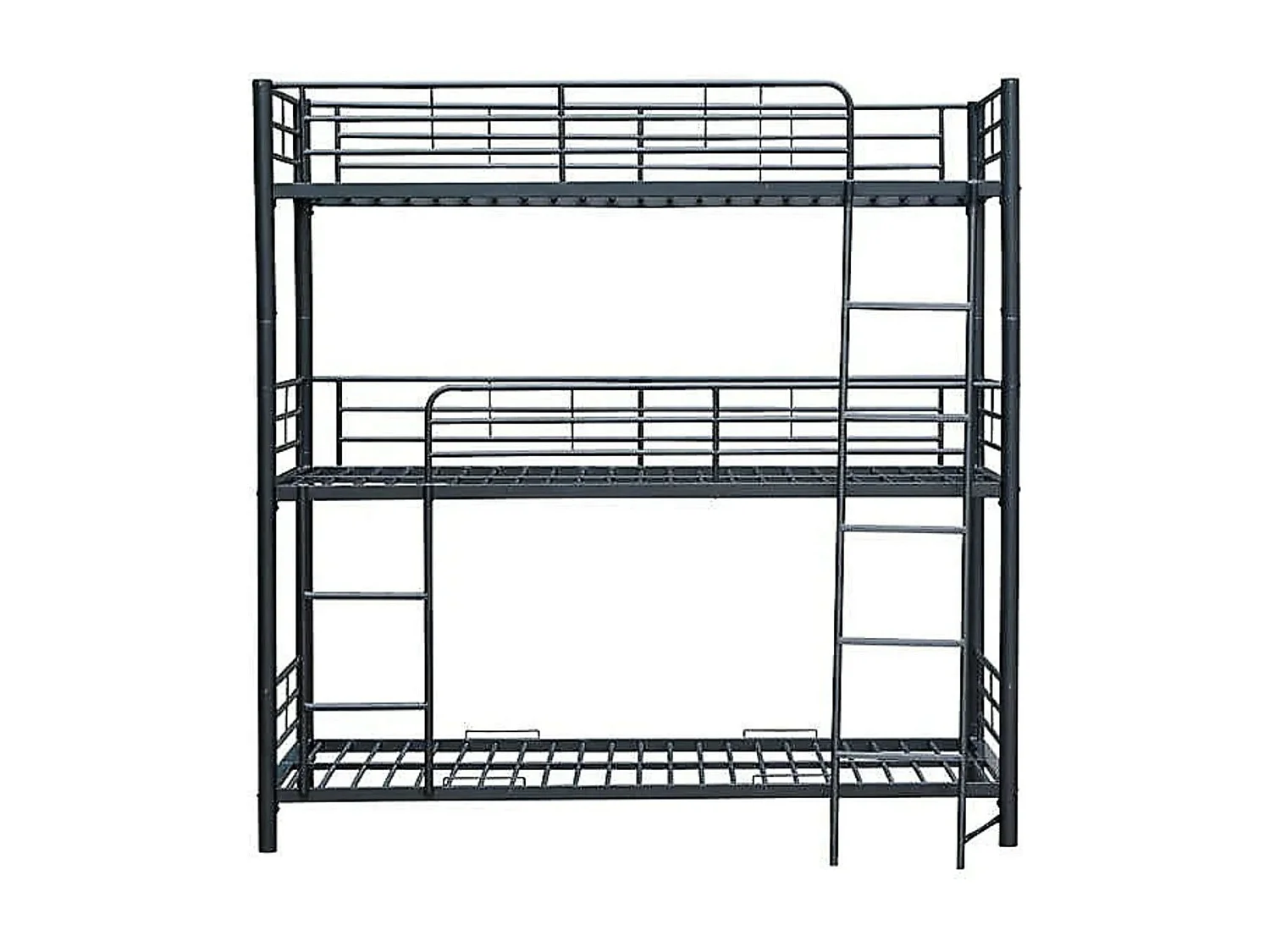 Lit superposé 3 niveaux métal 90x190 Trio-Couleur Gris