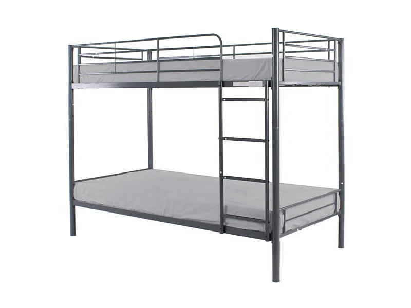 Lit superposé séparable métal 90x190 Aliza-Couleur Gris