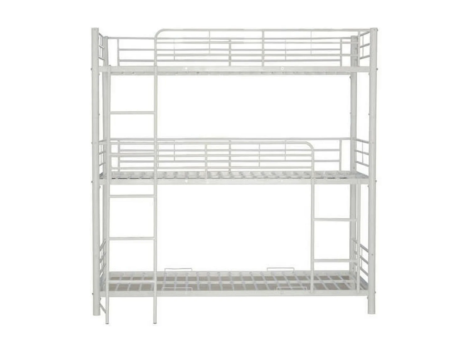 Lit superposé 3 niveaux métal 90x190 Trio-Couleur Blanc