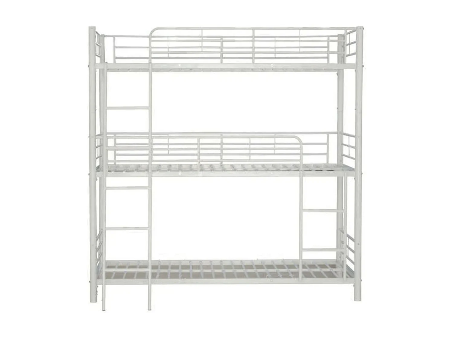 Lit superposé 3 niveaux métal 90x190 Trio-Couleur Blanc