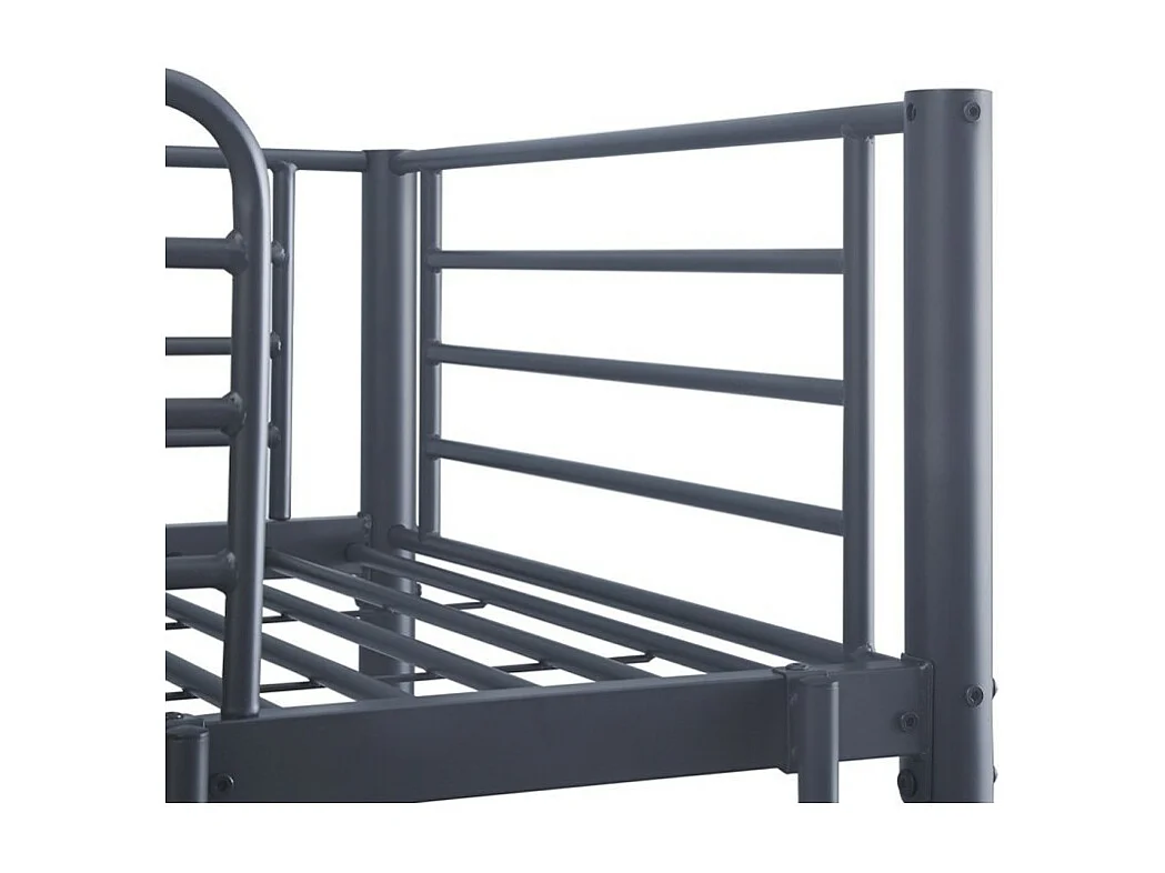 Letto a castello in metallo 90x200 cm SAMMY, colore grigio scuro