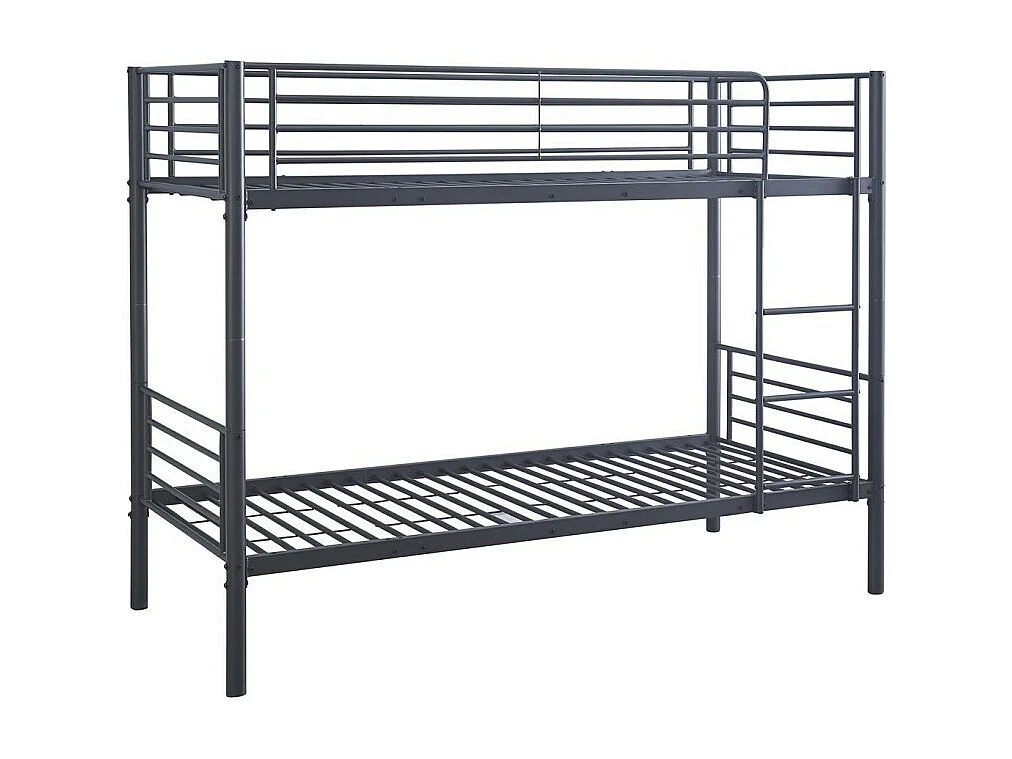 Letto a castello in metallo 90x200 cm SAMMY, colore grigio scuro
