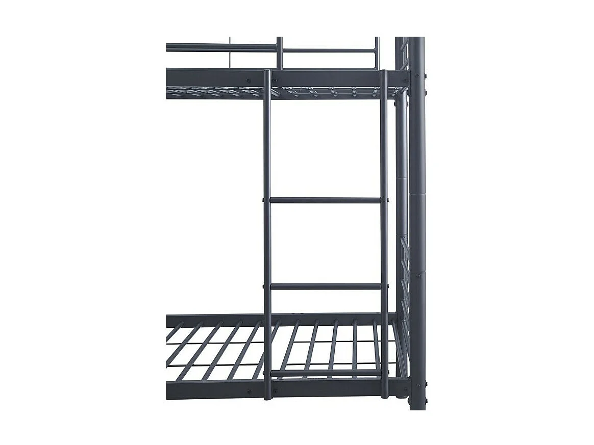 Letto a castello in metallo 90x200 cm SAMMY, colore grigio scuro