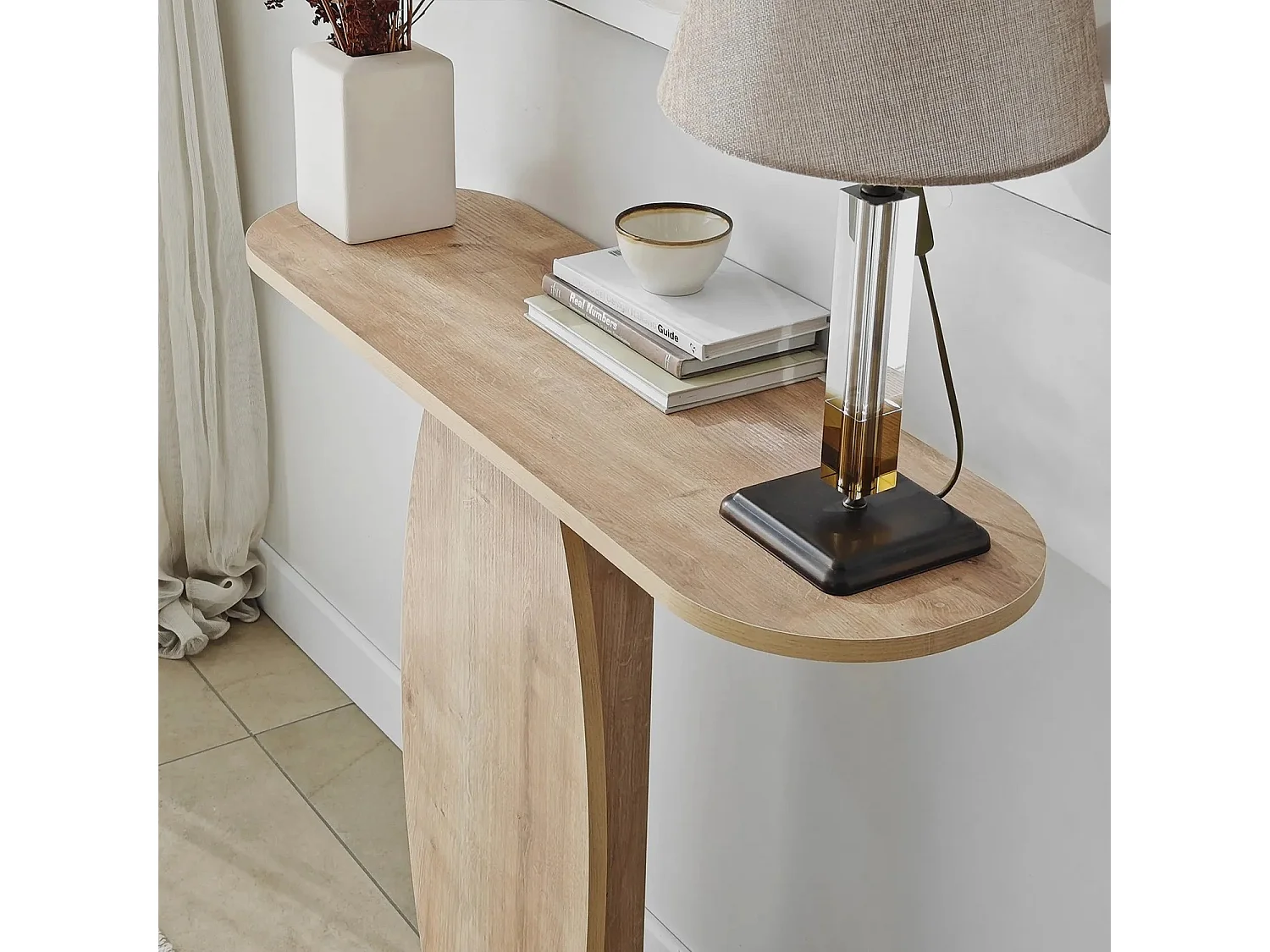 Consola Ellittica color roble Zafiro