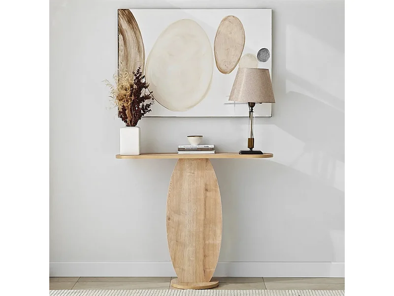 Consola Ellittica color roble Zafiro