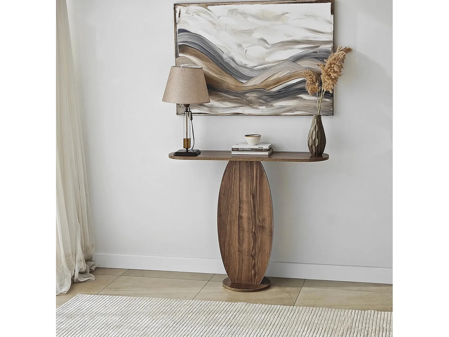 Consola Ellittica color nogal