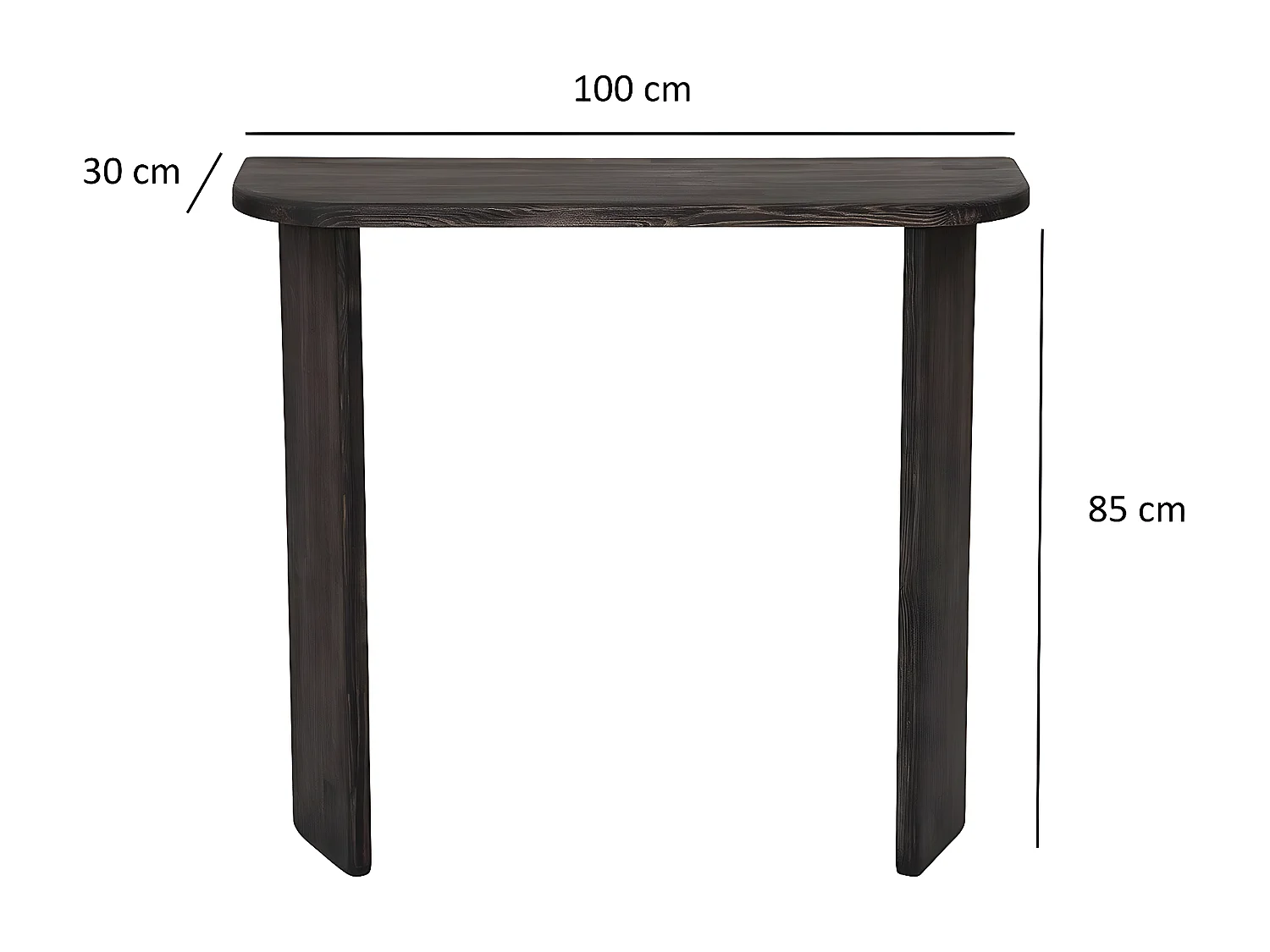 Console moderne Ikram L100cm Bois massif Anthracite