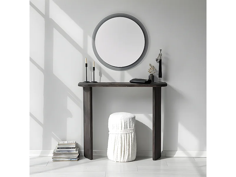 Console moderne Ikram L100cm Bois massif Anthracite