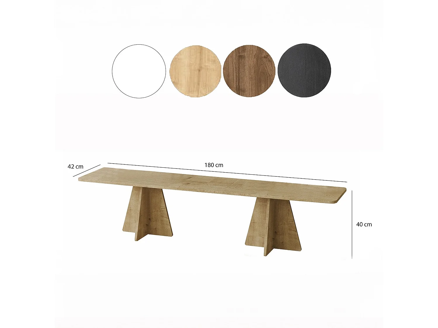 Meuble TV moderne Ralio L180cm Chêne clair