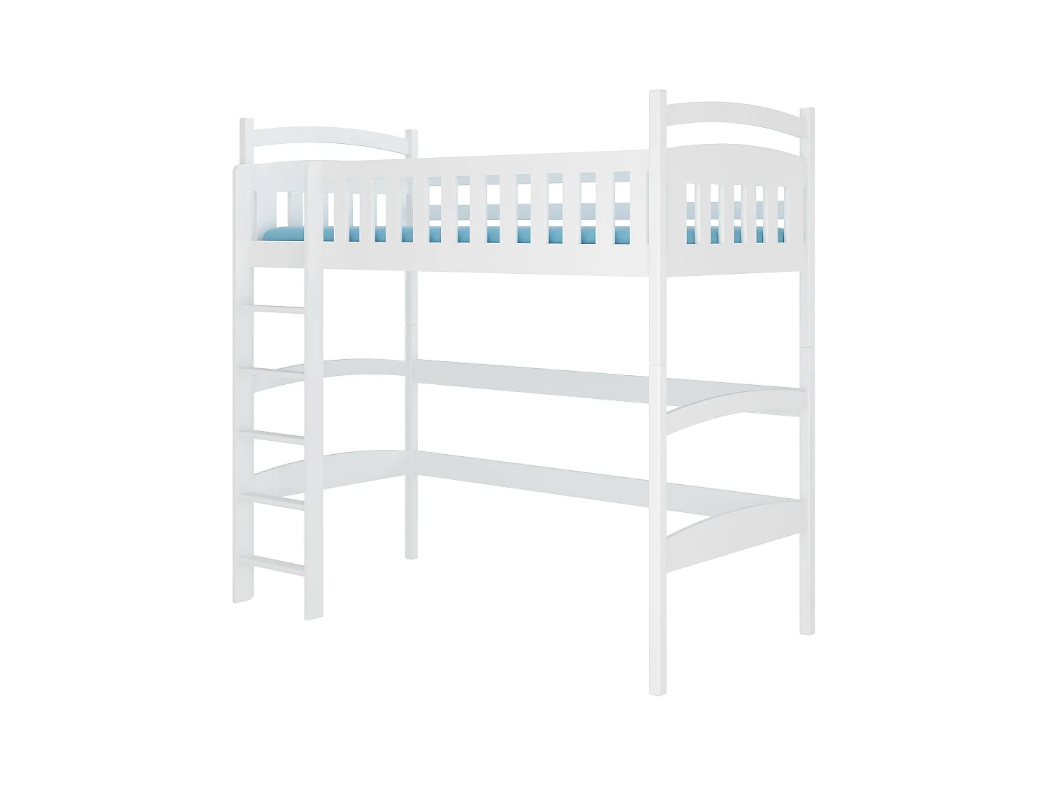 Wit grenenhouten mezzanine kinderbed 90x200 cm Mikola