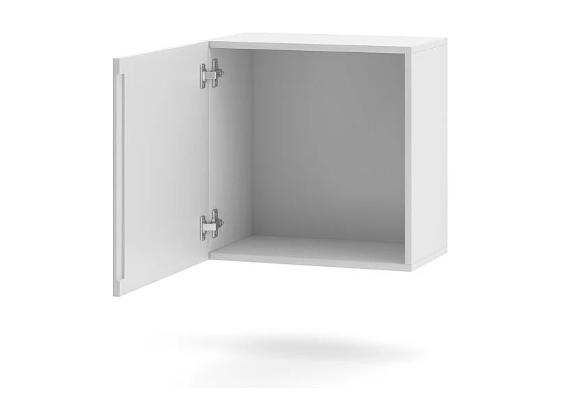 Piccolo mobile da parete NEVER – 50 cm – Bianco lucido – 1 vano – Design moderno