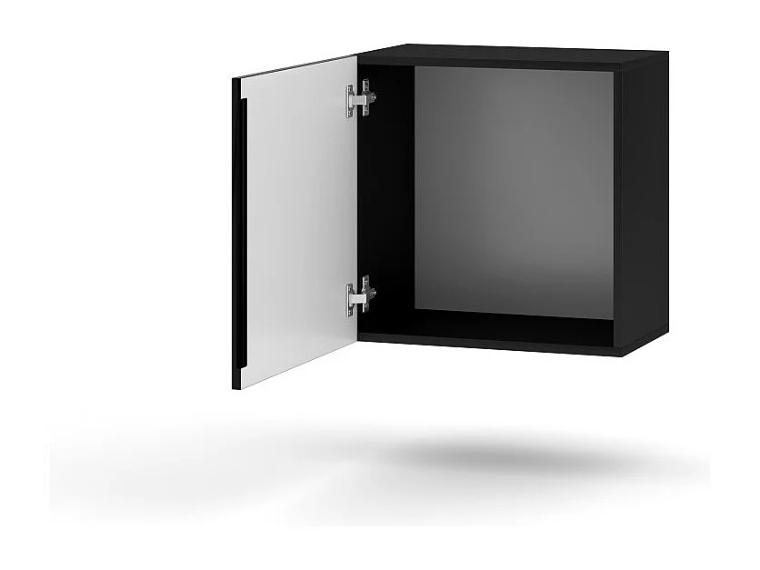 Petit meuble de rangement suspendu NEVER noir brillant 50cm