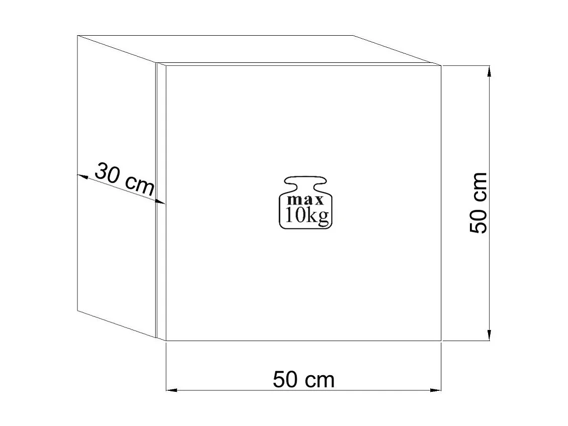 Petit meuble de rangement suspendu NEVER noir brillant 50cm