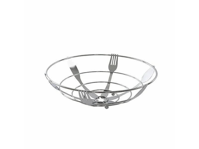 FRUTERO METAL CROMADO 26X8,5 CUBIERTOS PLATEADO