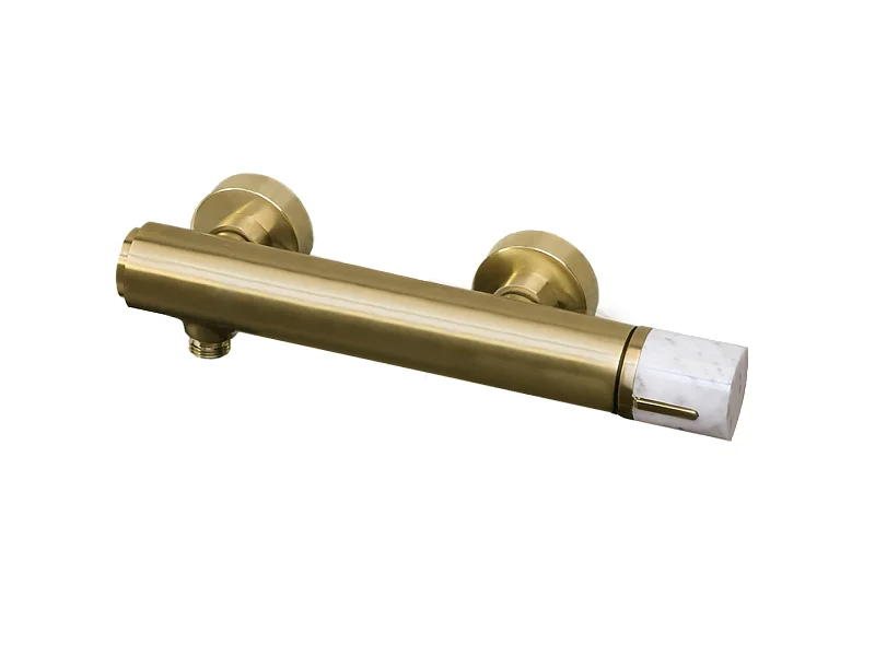 Manopola mechanische duscharmatur marmor gebürstetes Gold Essebagno