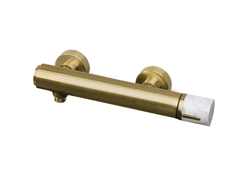Manopola mechanische duscharmatur marmor gebürstetes Gold Essebagno