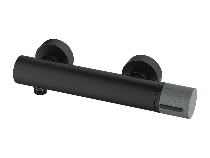 Manopola mechanische duscharmatur schwarzem Marmor und Beton Essebagno