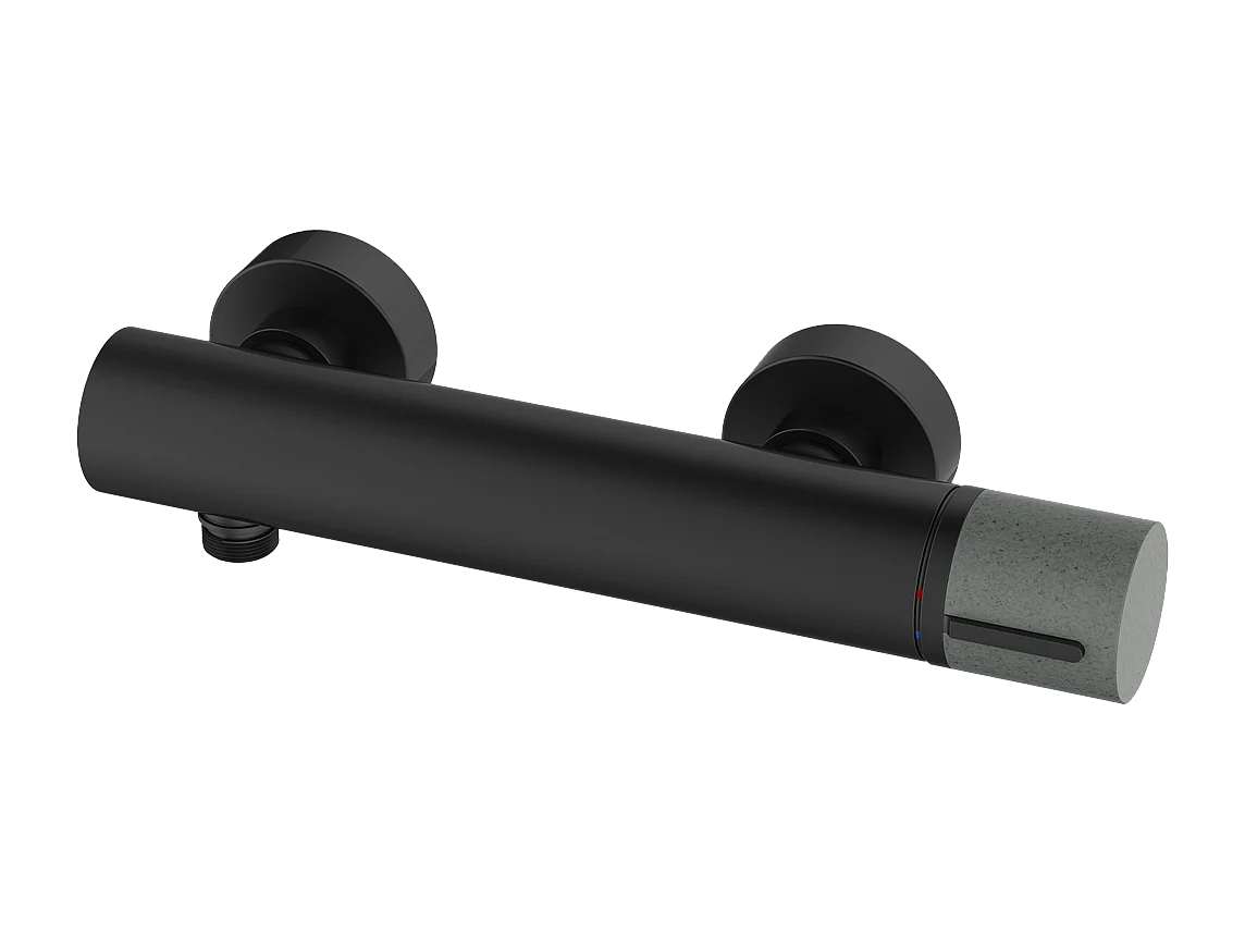 Manopola misturador de duche mecânico mármore preto e betão Essebagno