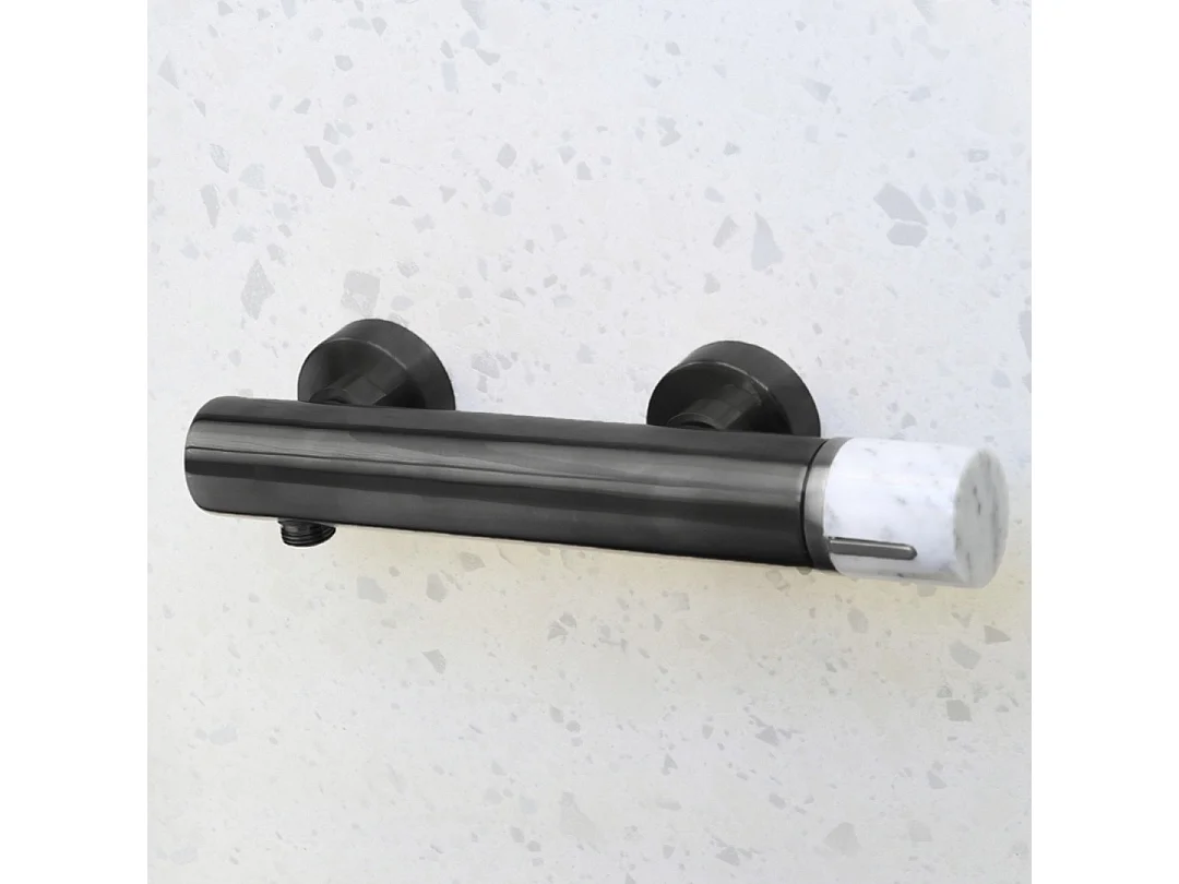 Manopola mitigeur douche mécanique gris gun métal marbre - Essebagno
