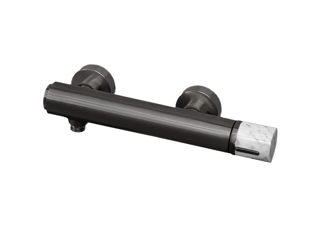 Manopola misturador de duche mecânico mármore Cinza metálico Essebagno