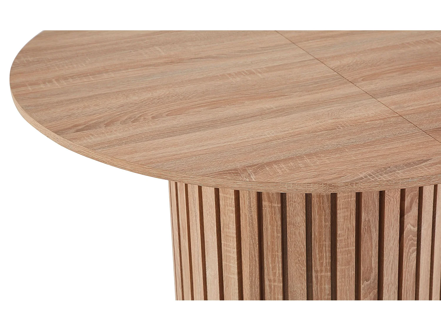 Table ronde extensible pied central style colonne Burkina 120-160cm Bois Sonoma