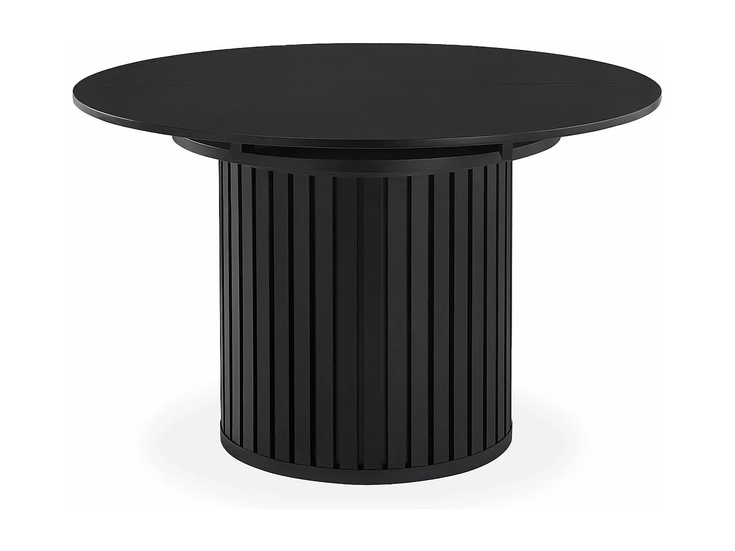 Table ronde extensible pied central style colonne Burkina 120-160cm Noir