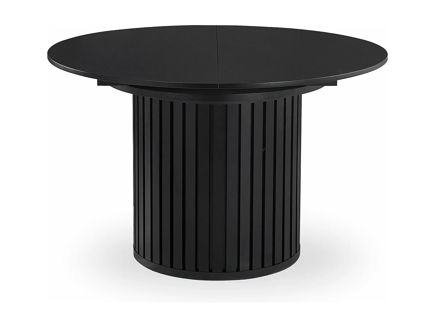 Table ronde extensible pied central style colonne Burkina 120-160cm Noir