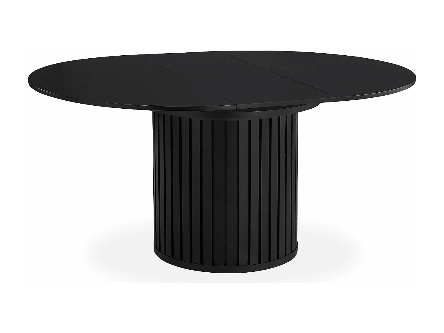 Table ronde extensible pied central style colonne Burkina 120-160cm Noir