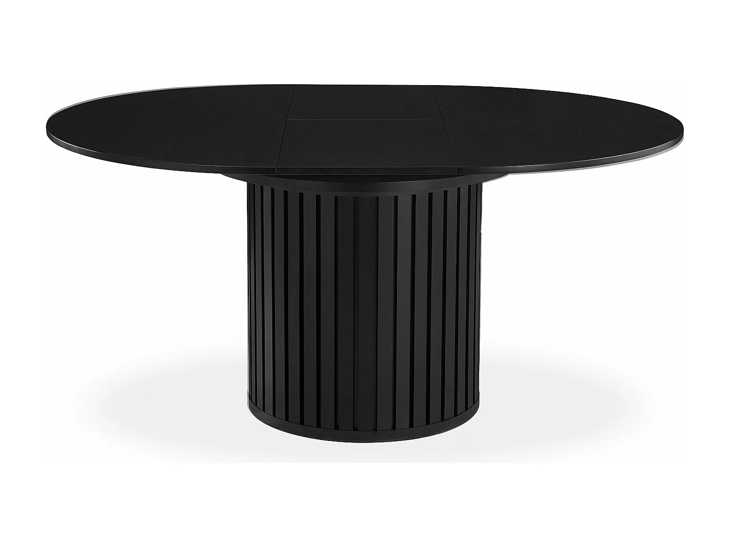 Table ronde extensible pied central style colonne Burkina 120-160cm Noir
