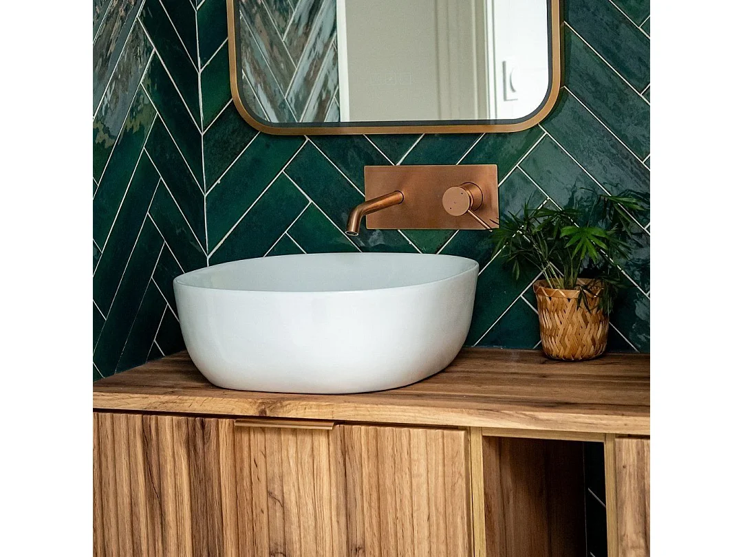 Envol mitigeur encastré lavabo cuivre brossé - Essebagno