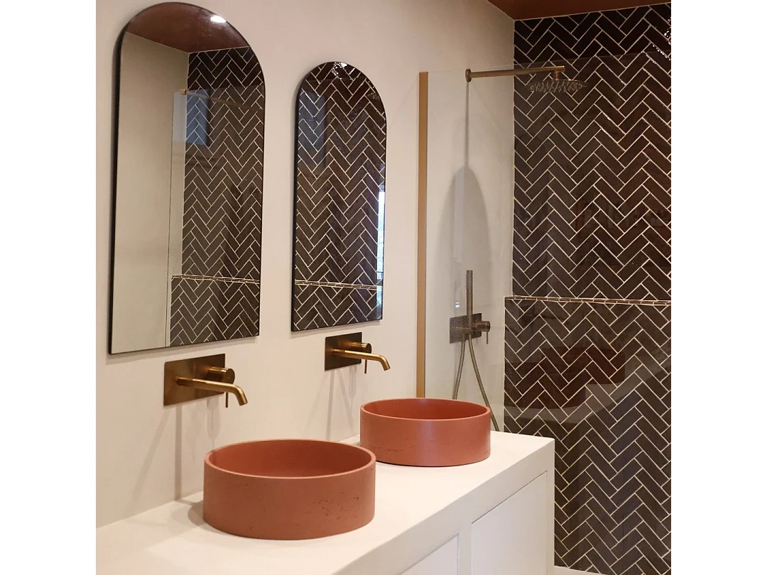 Envol mitigeur encastré lavabo cuivre brossé - Essebagno